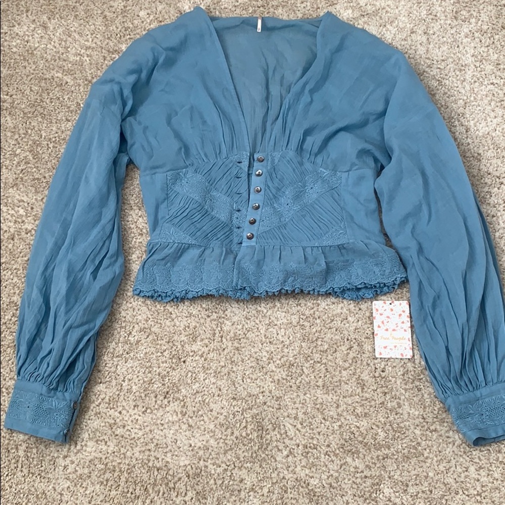 Blue Free People blouse